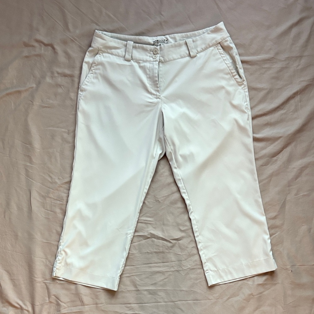 Nike Golf Dri-Fit Light Khaki Cropped Pants Tour Performance Size 12